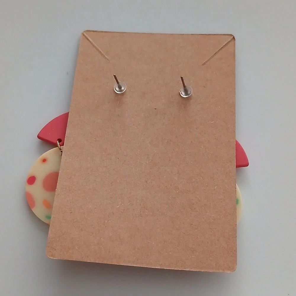 Fashion Jewelry Pink and Gold Earrings - Picture 3 of 3